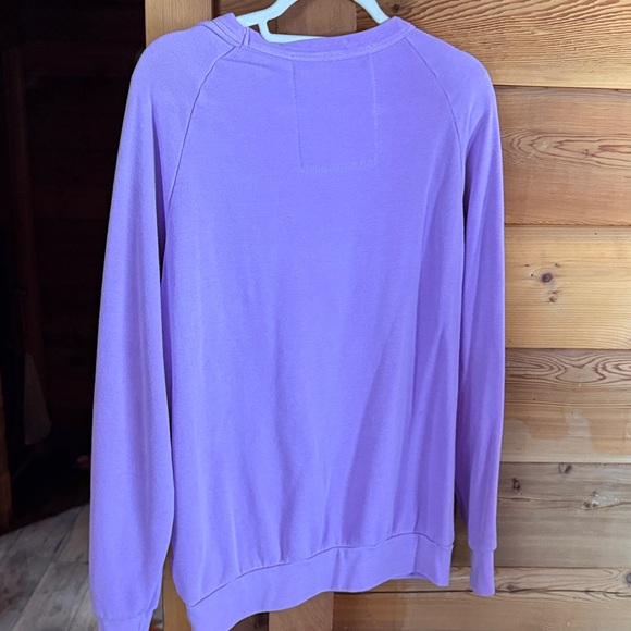 Aviator Nation Lavender Sweatshirt with Neon Pink Lightning Bolt - Picture 5 of 6